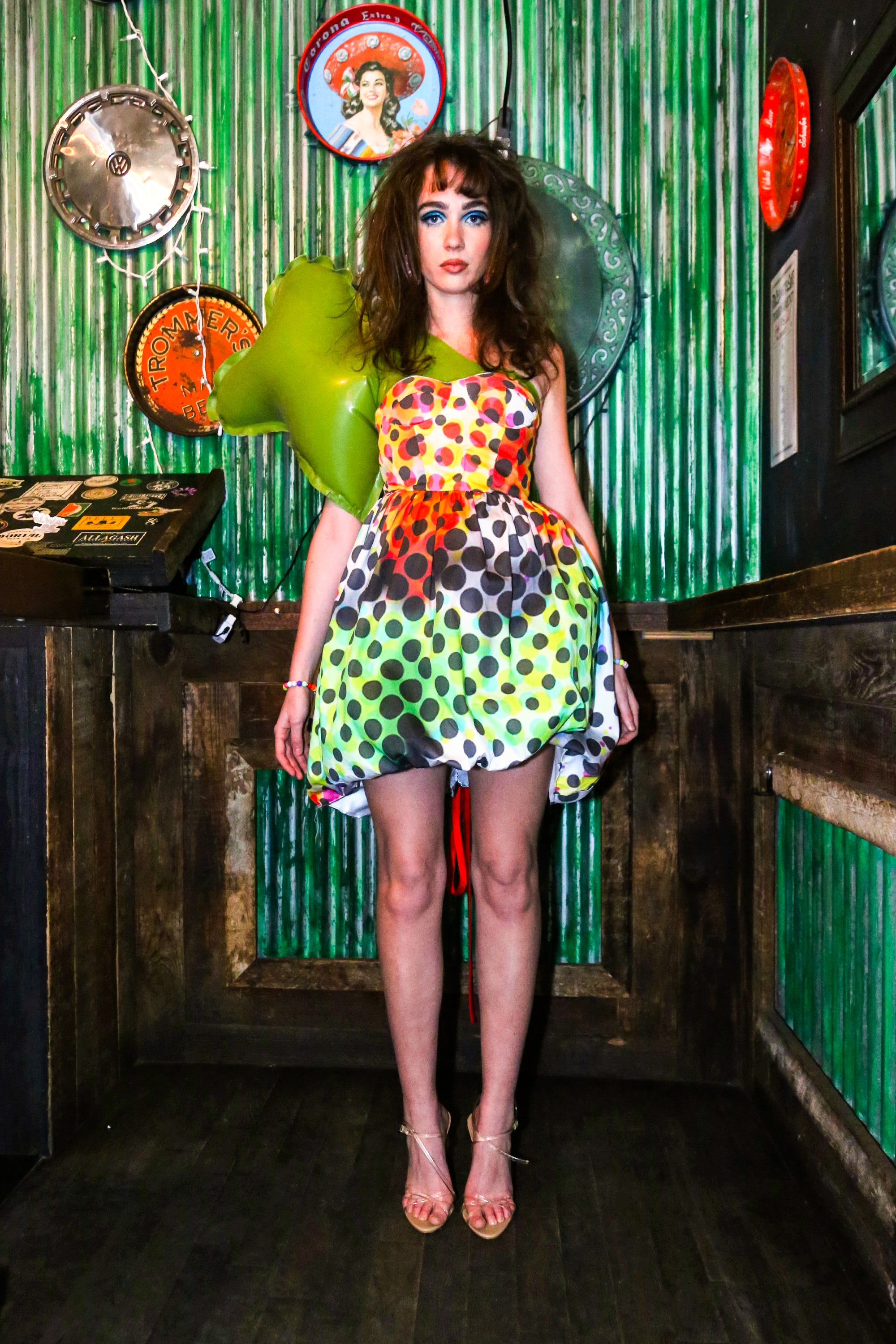 Inflated Sleeve Corset Dress