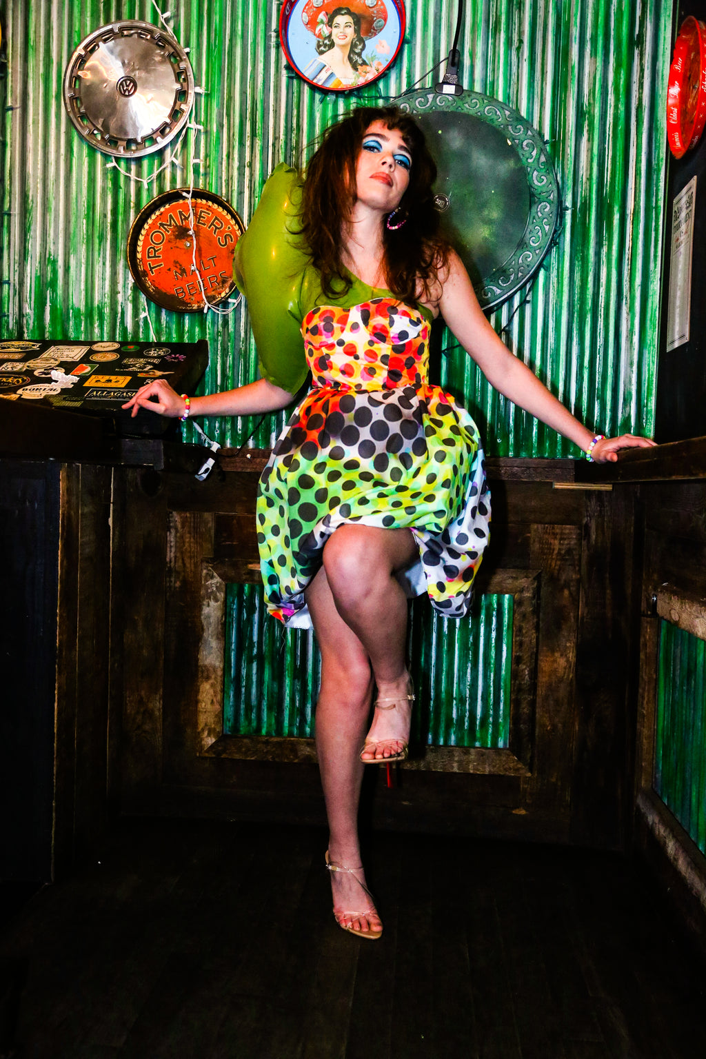 Inflated Sleeve Corset Dress