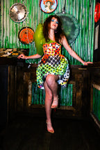 Inflated Sleeve Corset Dress