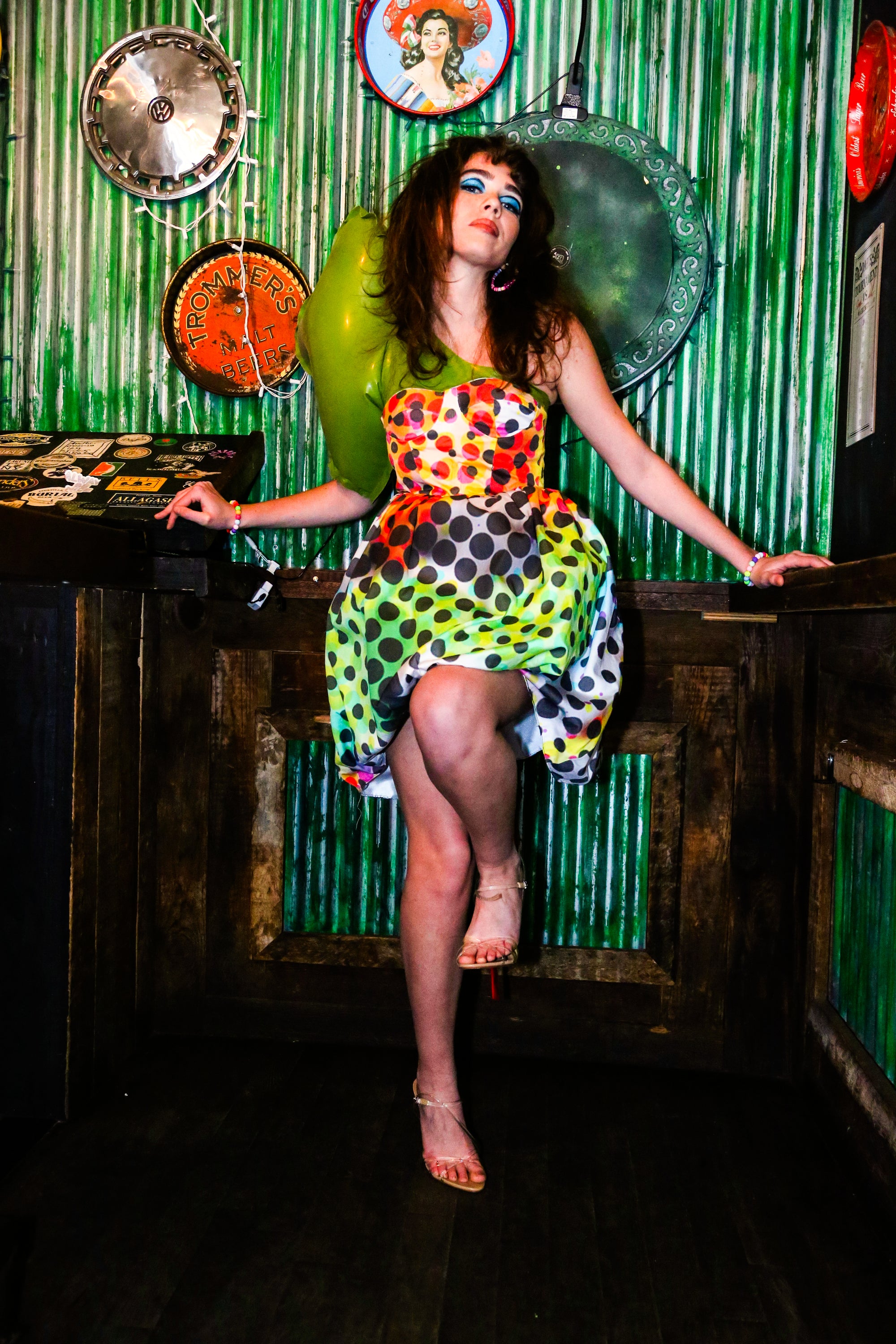 Inflated Sleeve Corset Dress