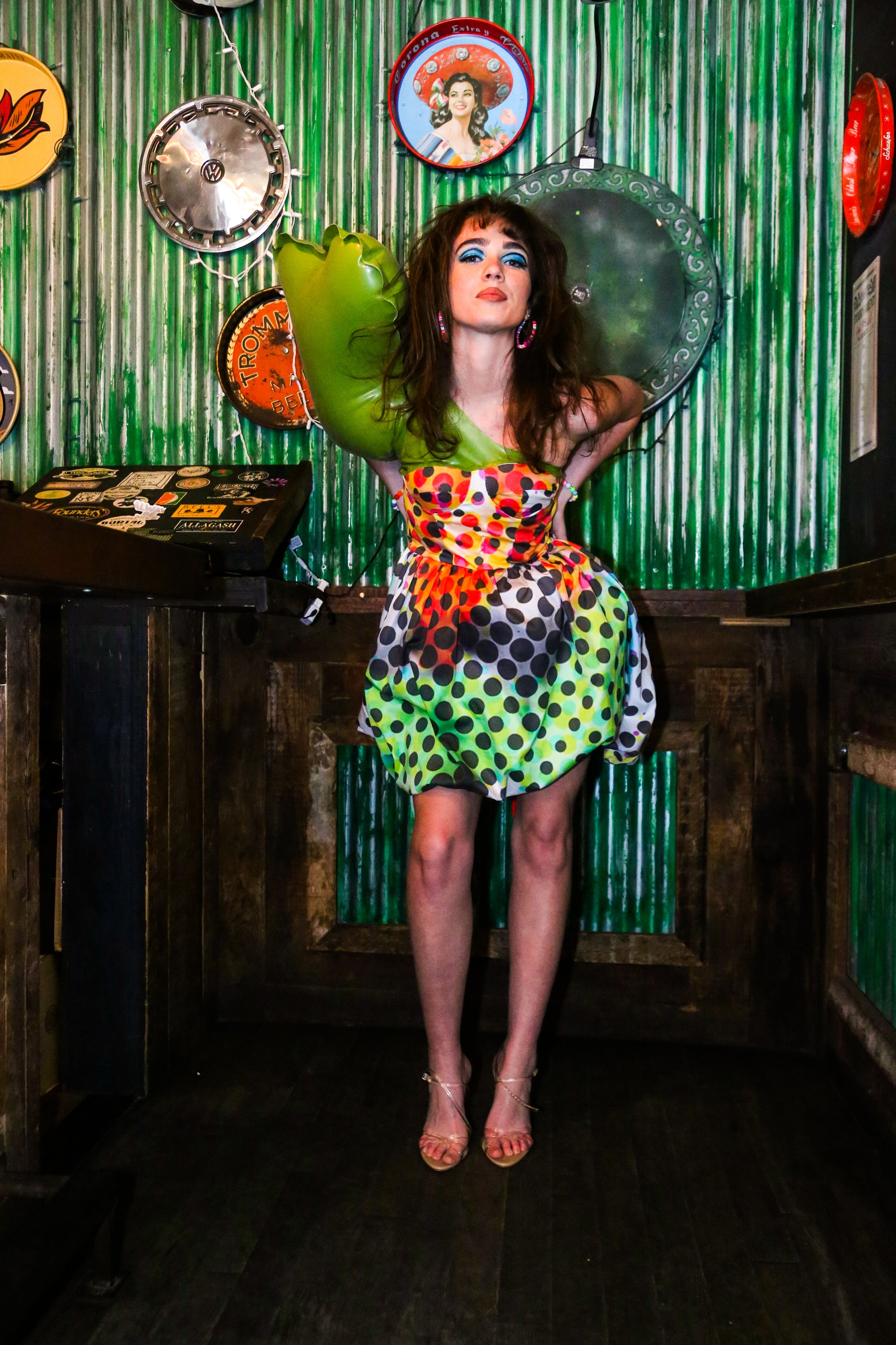 Inflated Sleeve Corset Dress