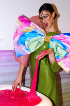 Classy Bow- Oversized Sculptural Bow with Magnetic Closure and Emotional Print