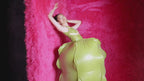 Green Balloon Dress- Inflatable Latex Sculptural Dress with Inflator